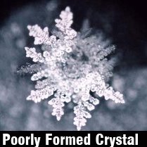 poorly formed water crystal